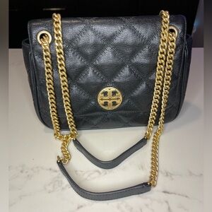 Tory Burch Black Willa Quilted Shoulder Bag